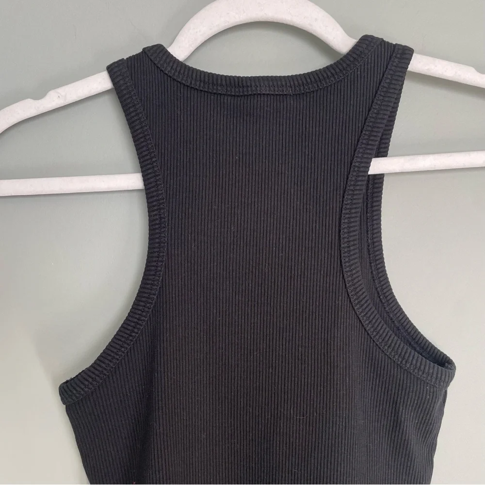 Agolde Ribbed Midnight Black Racerback Tank Top - Picture 8 of 13